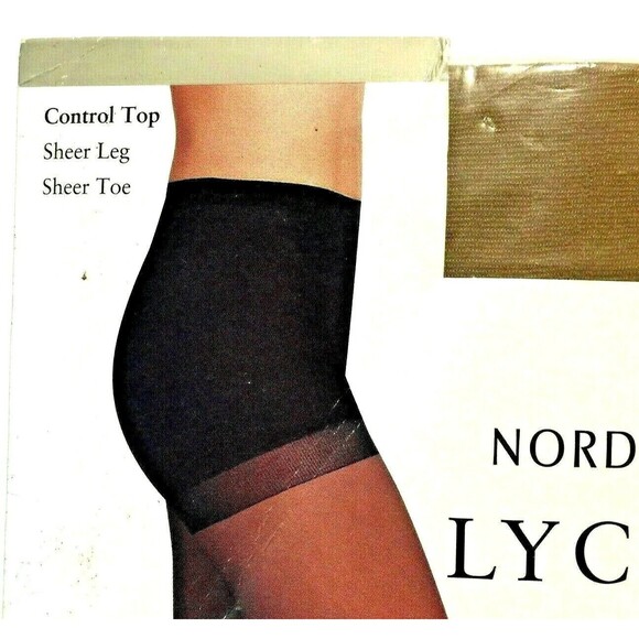 Nordstrom Rack Control Top Pantyhose Size A Soft Beige Lycra Sheer - Picture 3 of 5